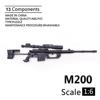 1:6 Skala M200 Snajper 4D Model Pištolj Sa Plastičnim Premazom Vojni Model Pribor za 12 cm Figurica Prikaz