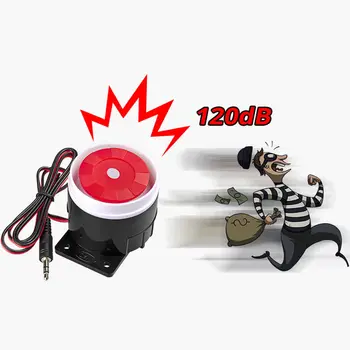 1 kom. Super Glasna Zvučna Signalizacija 120 db, Kompaktna Unutarnja Sirena Dc 12 v, Čvrste žičane headset Mini-Zvučna Sirena Za Sigurnost doma, Prodaja na Veliko