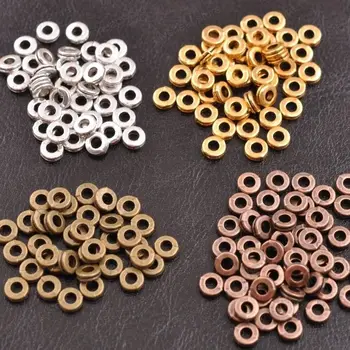 100PC Okrugli Tibetanski Srebrne Perle DIY za Izradu Nakita, Metalni Privjesci Razuporne Perle Zaključke za Narukvicu 6 Mm
