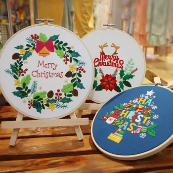 6 stilova DIY Kit Za Vezenje 20 cm Uzorak Djed Mraz, Los, Ručni Vez Križić Vezenje Umjetnička Vez Slikarstvo Božićni Poklon