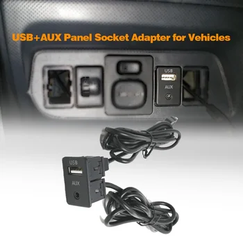 Auto Crtica Rumenilo USB Port Traku Auto Brod 3,5 mm AUX Priključak USB Panel Audio Adapter Kabel za Toyota Volkswagen