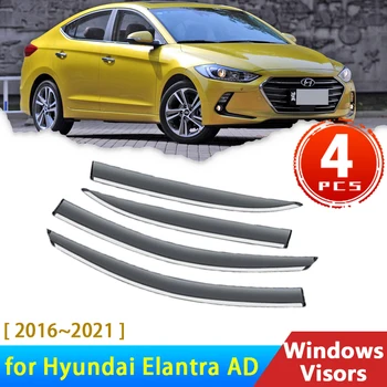Auto Nadstrešnice Windowa za Hyundai Elantra AD VI Avante 6 2016 ~ 2021 Pribor Deflectors Zaštita od Kiše za Obrve Vizir Zaštitna Navlaka