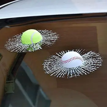 Auto Naljepnice 3D Bejzbol Nogomet Teniski Lopta Uđe U Tijelo Automobila Auto Naljepnice Za Prozore DIY Stil Vozila Modeliranje Slomljena Ukras