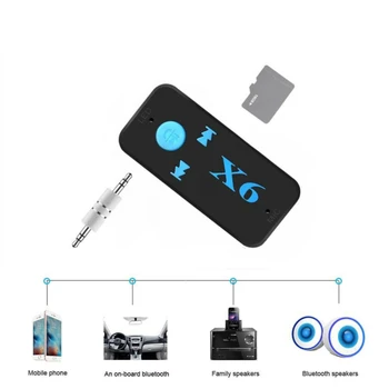 Ažuriranje X6 5,0 Bluetooth Stereo Audio Prijemnik Predajnik Mini AUX USB, 3,5 mm Priključak za Automobil Prijemnik Za autoinstalaciju Bežični Adapter