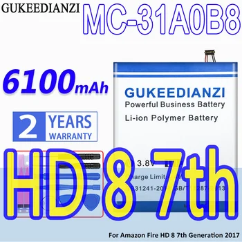 Baterija velikog kapaciteta GUKEEDIANZI MC-31A0B8 6100 mah za Amazon Fire HD 8 7-og generacije 2017 izdavanja SX034QT Baterije