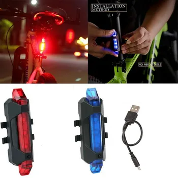 Biciklistička Stražnji Led Svjetiljka Led Biciklistička Stražnje Stražnje Svjetlo USB Punjiva Lampa Za mtb Vodootporan Svjetiljke Pribor Za Motocikle