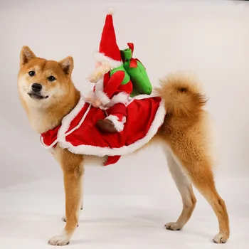 Božićni Kućni Ljubimac Pas Smiješno Djed Mraz Kostim Za Jahanje Odijelo Zimsko Topli Kaput Chihuahua Mops Yorkshire Labrador Presvlačenje Odjeće