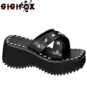 Brand 2021 Visoke Štikle Crnci Gotički Udoban Pješačke Debelim Petama Godišnje Cipele Na Platformu Žena, Papuče, Sandale Velike Veličine 43