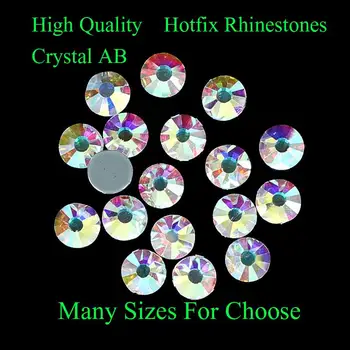 Crystal AB Popravak Rhinestones SS4-SS40 S Ljepilom Podloge Željezo Na Стразах Dijamanti DIY Obrt Odjeća Obuća Haljine Pribor