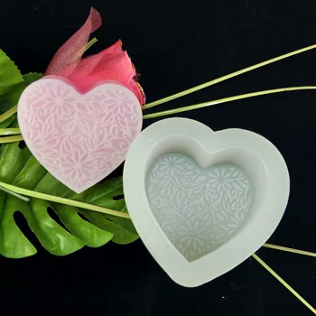 Cvijeće u obliku Srca silikonska forma za sapun DIY silikonska Forma za proizvodnju sapuna alata za ukrašavanje svadbene torte obrazac za svijeće od smole i gline