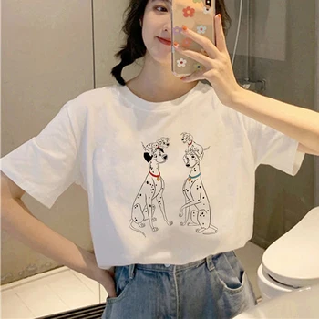 Disney 101 Далматинцы Ženski Crtani Ženska Odjeća Točkicama Psi Grafički T-Shirt Ženska Gornja Odjeća Majica