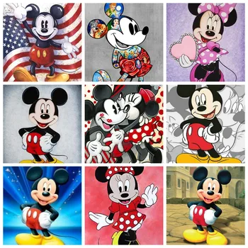 Disney 5D Diamond Slikarstvo Kružna Bušilica Diamond Vez Životinje Mickey I Minnie Mouse Slike Iz Rhinestones Mozaik Kućni Dekor