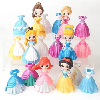 Disney 8-13 cm Pepeljuga je Princeza Alice Elsa Ana Sofija Sofija Snjeguljica Figurica Sirena S Magično Nošenje Zamjenski Haljina Igračka Na Poklon