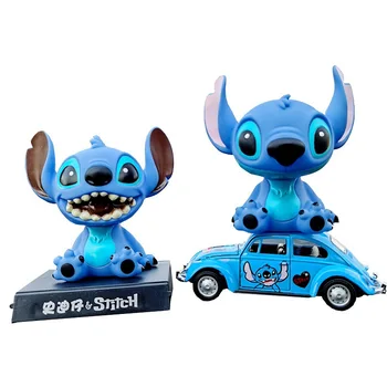 Disney Lilo Stitch Figurice Likova Igračke Lilo i Stitch Model Glava Lutke Mogu Ljuljati Bod Dekoracija Automobila Ukras Darove za Djecu