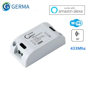 GERMA RF Wifi 433 Mhz 10A/2200 W Bežični Daljinski za Uključivanje/Isključivanje Kašnjenja Pametna Kuća Svjetlo APLIKACIJU Kontrolor Za Google Home Alexa