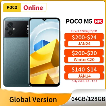 Globalna verzija POCO M5 Mobilni Telefon Helio G99 NFC 50MP Trostruki Kamere 90 Hz Spot Prikaz 5000 mah Baterija 18 W Brzo Punjenje