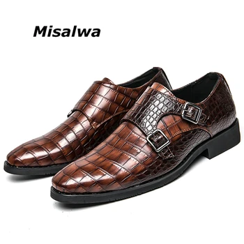 Gospodo modeliranje cipele s Монашеским Remenom, Misalwa, Svakodnevne Poslovne cipele s Крокодиловым uzorak muške svakodnevne Poslovne cipele u britanskom Stilu, Službena muške cipele za stranke
