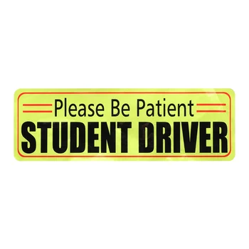 Grafički Amblem Automobilskih Vrata Pogoni Magnetski Znak Sigurnosti Cell Reflektirajućim Student Vozač Molimo Budite Strpljivi Auto Oznaka