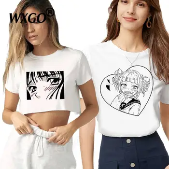 Harajuku Academia Zabavna Majica Za Seksi Djevojke Janpanese Anime Majica Sa Po Cijeloj Površini Grafički Skraćene Top Majice Žene Bijela Majica Casual Stil