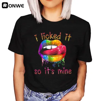 I Licked It So It ' s Mine Grafička Crna majica Godišnje za djevojčice LGBT Харадзюку 90-ih godina, Odjeća, ženske majice, t-shirt, Izravna dostava