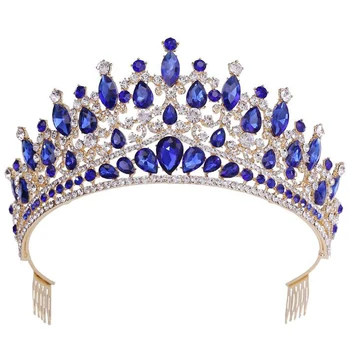 JINGLANG Baroka Moda Velika Kruna šlem Rođendan Nevjesta Češalj Za Kosu Rhinestones Crystal Princeza Vjenčanje Večernje Uređenje