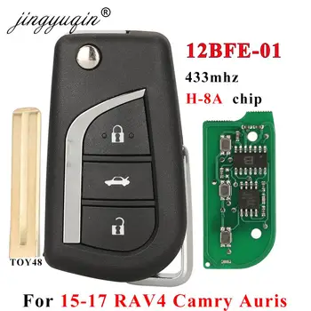jingyuqin Za Toyota Camry RAV4 Auris 2015 + Daljinski Privjesak 12BFE-01 je Model 433 Mhz H (8A) Čip 3 tipke ključ vozila