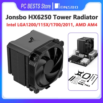 Jonsbo HX6250 Tornja Way Cooler 14 cm Ventilator 6 Toplinske cijevi sa zrakom hlađeni hladnjak Za Intel LGA 1700 115x 1200 2011 2066 AMD AM4