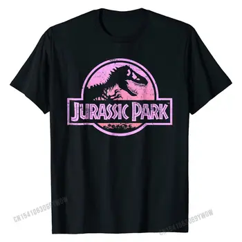 Jurassic park Klasicni Neonski Pink Logotip je Grafički t-Shirt Pamuk Fitness Uske Majice t-Shirt Popust Muška t-Shirt cosie