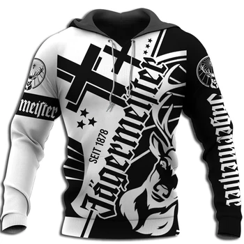 Jägermeister Umjetnička Majica sa 3D ispis, novi modni casual majica unisex zatvarač za muškarce i žene