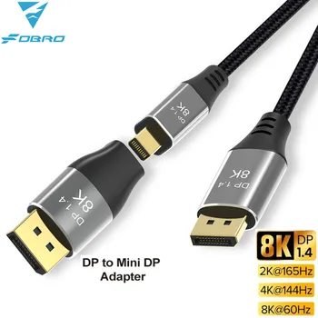 Mini DP na DisplayPort 8K Kabel DP1.4 Dvosmjerni Prijenos Kabel za pretvaranje 8K @ 60Hz 4K @ 144Hz za projektor MacBook Air