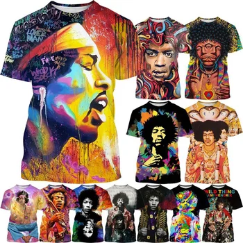 Najnovija moda Gitara Rock-pjevač Jimi Hendrix Identitet majica 3D Za Muškarce i žene Hip-hop Majica sa po cijeloj površini