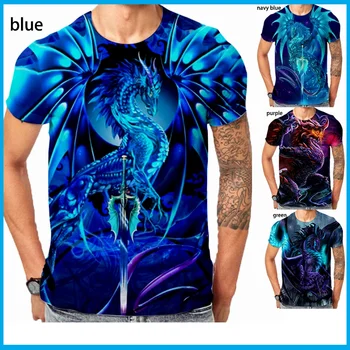 Najnovije majica Blue Dragon 3D Lovers S po cijeloj površini Personalizirane Muškaraca Momen