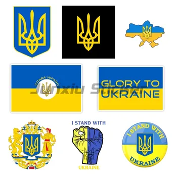 Naljepnica Zastava Ukrajine Trident Kartica Ukrajinskog Automobila Sudarač Stražnje Staklo Laptop
