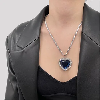Ogrlica Страза srca ljubavi plave veliki привесное za nakit, ogrlice načina žene