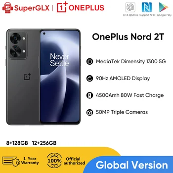 OnePlus Nord 2T MTK Dimensity 1300 5G Pametne telefone 80 W Brzo punjenje 90 Hz AMOLED Zaslon Android 50 Mp Trostruka Skladište Mobilni Telefon