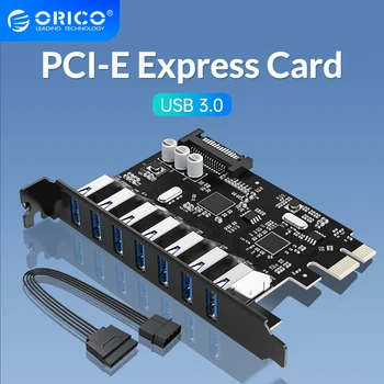 ORICO SuperSpeed 7-port kartica USB 3.0 PCI-E Express s priključkom za napajanje 15pin SATA PCIE Adapt