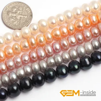 Prirodni 7-8 mm Kultivirani Slatkovodni Biseri Rondelle Razuporne Perle Za Izradu Nakita Strand 15 