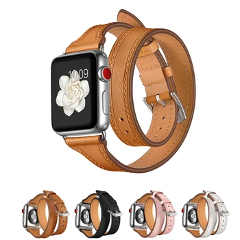 remen od prave kože za Apple watch band 42 38 44 40 mm apple watch iwatch 6/5/4/3/2 Pribor za narukvicu Double Tour Fran-b19d