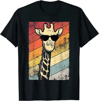 Retro Vintage Sunčane Naočale s Žirafa, Dar, Zabavna Majica za Ljubitelje Životinja, Pamučne Majice za Muškarce, Majice na Red, t-Shirt, Dominantna Europa