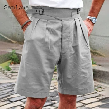 Samlona 2022 Stilski jednostavne Muške Kratke hlače s puno džepova, Uske Kratke Taljenje, Ljetni Svakodnevne Univerzalni Modni ravnici Plaža Gaćice