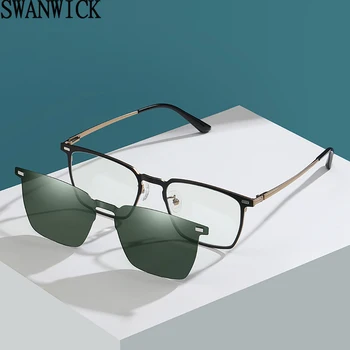 Swanwick clip on naočale za muškarce UV400 metalna okvira trg sunčane naočale polarizirane vožnje zelena crna lider prodaje ljeto 2023