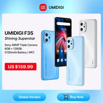 UMIDIGI F3S Android Smartphone 11 Globalna verzija Unisoc T610 6 GB, 128 GB i 6,7 