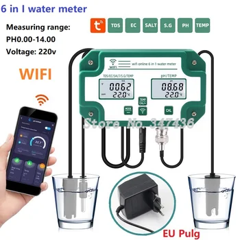 WIFI verzija 6 I mjerač PH vode/TDS/EC/SALT/S. G Digitalni Monitor Kvalitete Vode Tester za Bazena Pitke Vode Akvarija