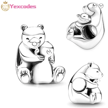 Yexcodes zimi, slatka i согревающие srce perle-шармы za roditelje i djecu s bijelim medvjedom stane na muški i ženski dječjim ukrasima