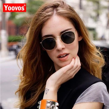 Yoovos 2021 Okrugli Slr Ženske Sunčane Naočale Marke Dizajn Metalne Berba Sunčane Naočale Ženske Klasične Oculos De Sol Gafas UV400