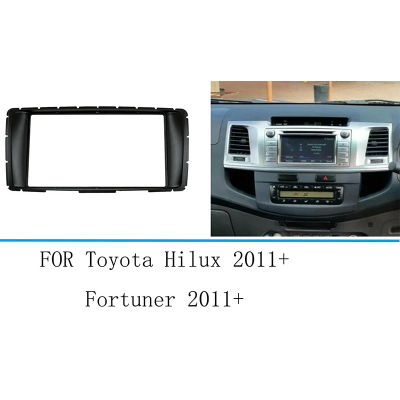 2 Din-DVD-Navigacija Auto Oprema Opšav Stereo Radio Ploču Okvir Poklopac Za Toyota Hilux Fortuner 2012 2013 2014 Slika 0