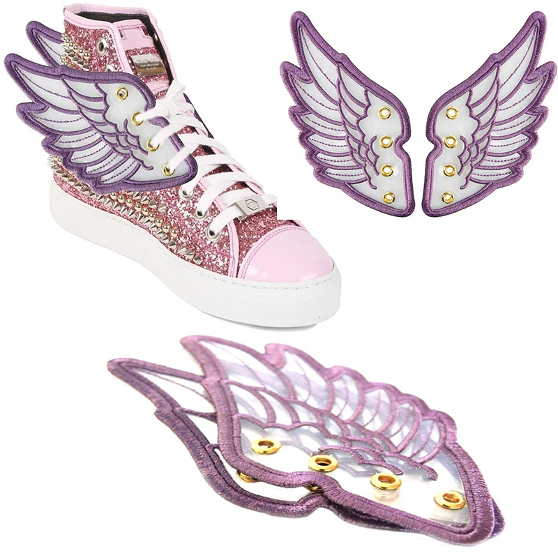 Cool Cipele u stilu punk, Krila, Pribor, Ljubičasta Prozirna Prozirna Krila Anđela za Skate, Cipele, Tenisice, Uradi sam, Krila za Cipele, Nakit Slika 0
