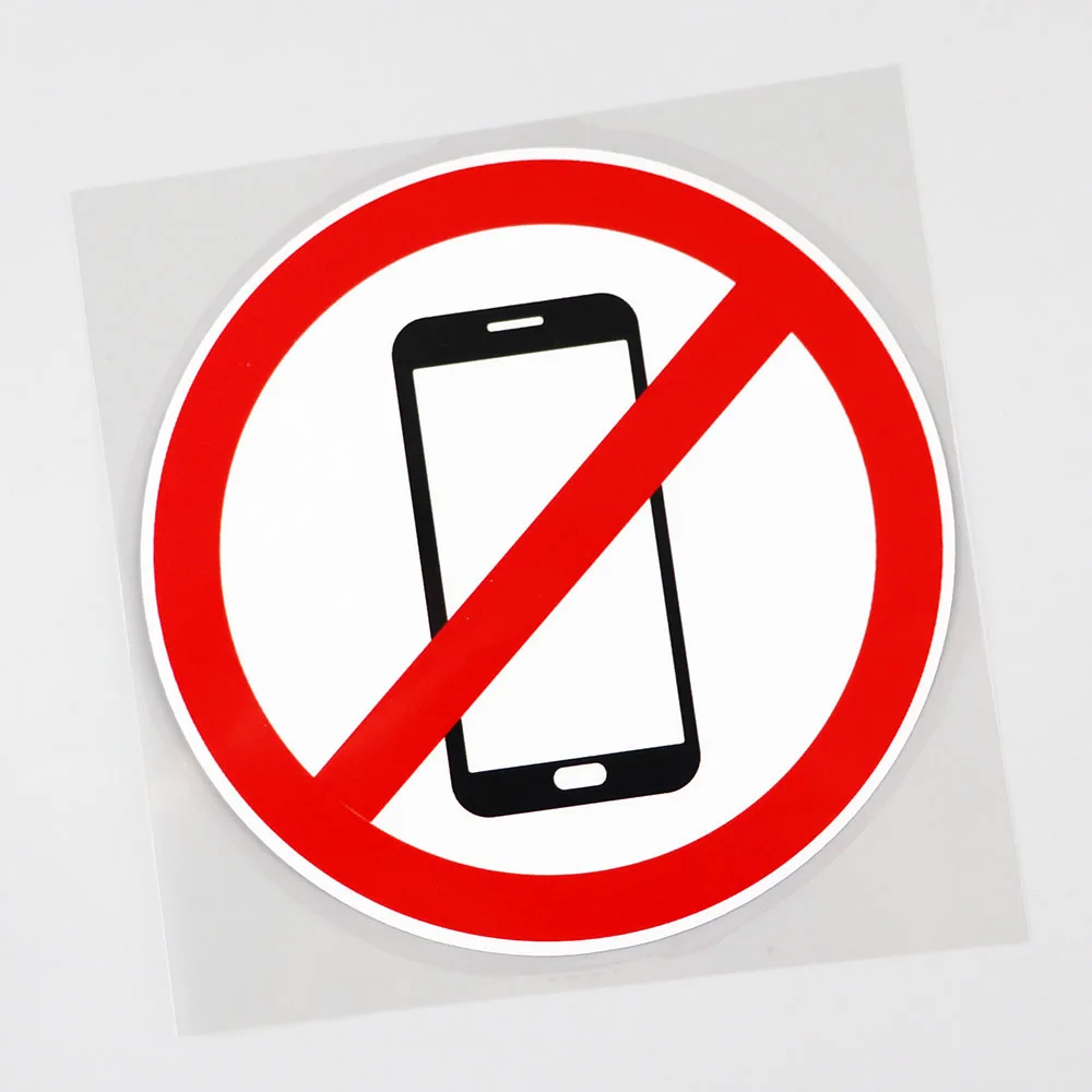 Ikona Mobilnog telefona Zabranjena Disk PVC Naljepnica Auto Oznaka 12,6 cm x 12,5 cm Slika 0
