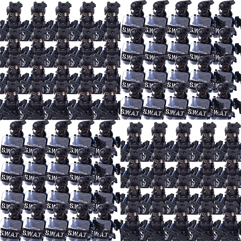MOC City SPECIJALCI i Policajci Figurice Gradivni Blokovi WW2 Vojni Vojnici Vojne Dijelovi Oružja Pištolj Kacigu, Oklop Pribor Dječje Igračke Slika 0