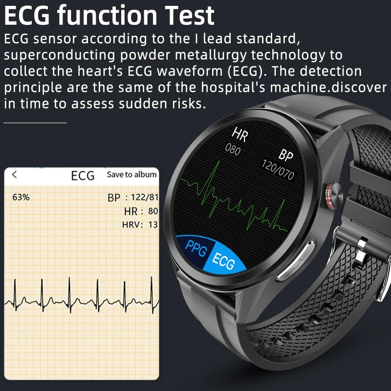 UGUMO EKG Pametnih Satova Za Muškarce i Za Žene je Temperatura Tijela Fitness Tracker Smartwatch IP68 Vodootporan uređaji za mjerenje krvnog tlaka sat smartwatch grupa Slika 0